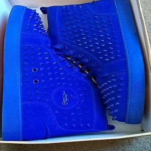 blue suede red bottoms